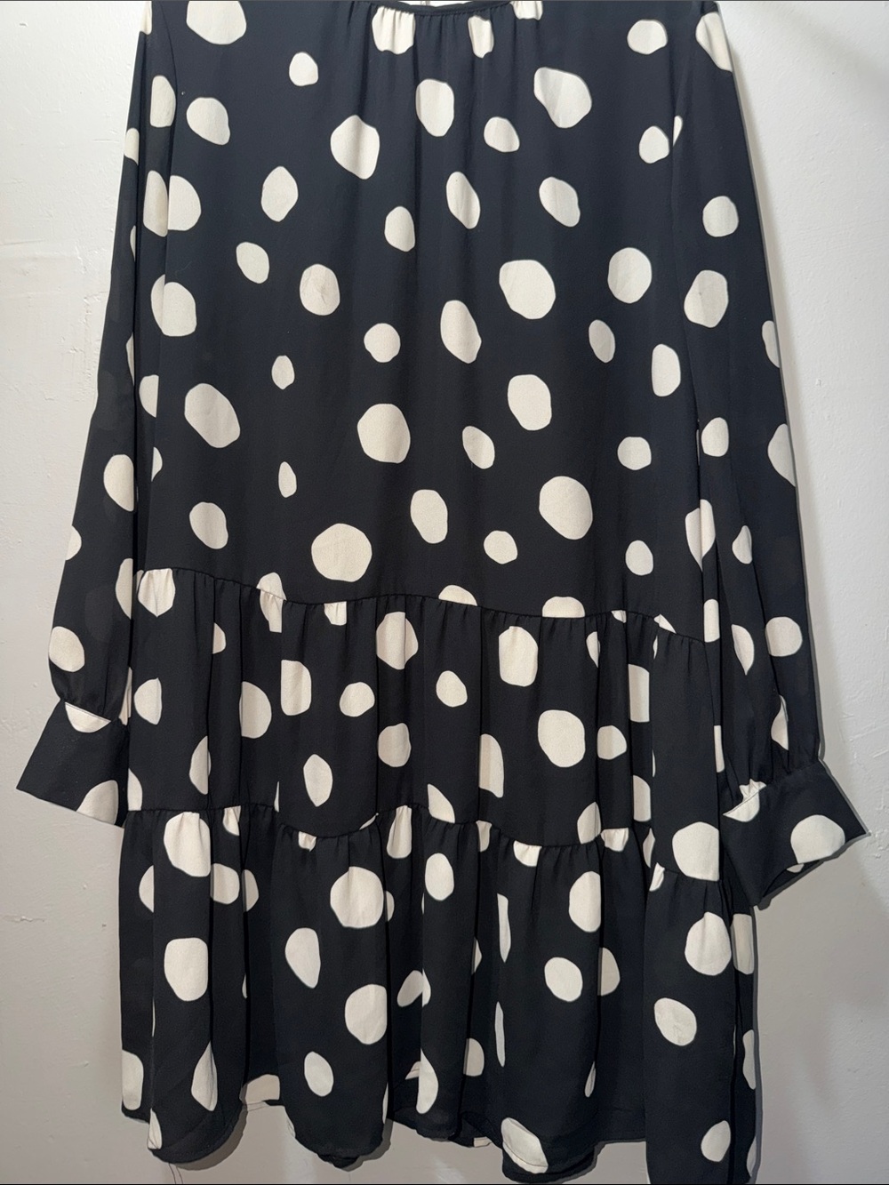 Who What Wear Polka Dot Flowy Tiered Dress